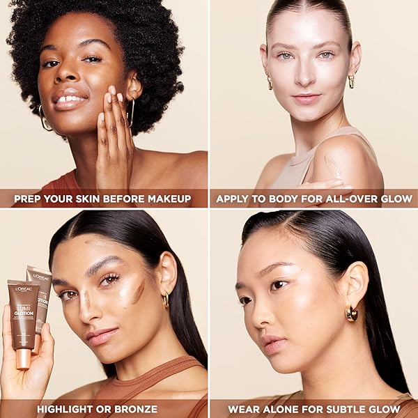 L’OREAL PARIS MAKEUP TRUE MATCH LUMI GLOTION, NATURAL GLOW ENHANCER, ILLUMINATOR HIGHLIGHTER, BRONZING DROPS FOR A SUN-KISSED GLOW, 901 FAIR