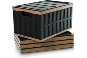 ITYLIFE CITYLIFE Citylife 64L Collapsible Storage Bins with Lids Plastic Storage Containers for Organizing Stackable Storage Box Large Heavy Duty Utility Crates, 4 Packs