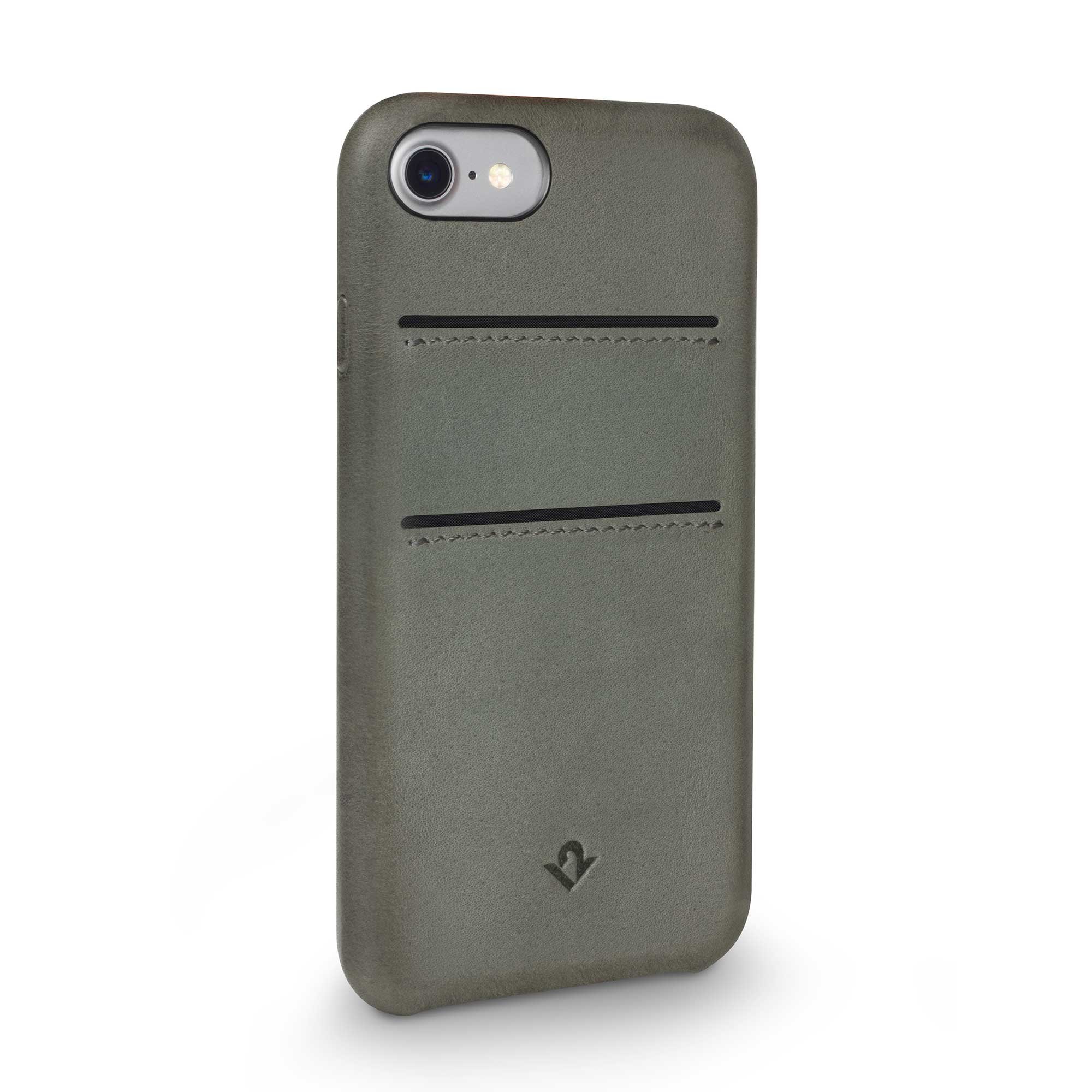 Twelve South Relaxed Leather Case for iPhone 8/ 7/ 6 | Hand Burnished Leather Wallet Shell (dried herb) โ image 1