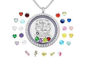 Veeshy Best Mom Mother Gift, Floating Charms Locket for Women