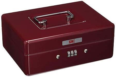 FAC 17045 - Geldkassette mit Zahlenschloss, Nummer 2, Farbe rot