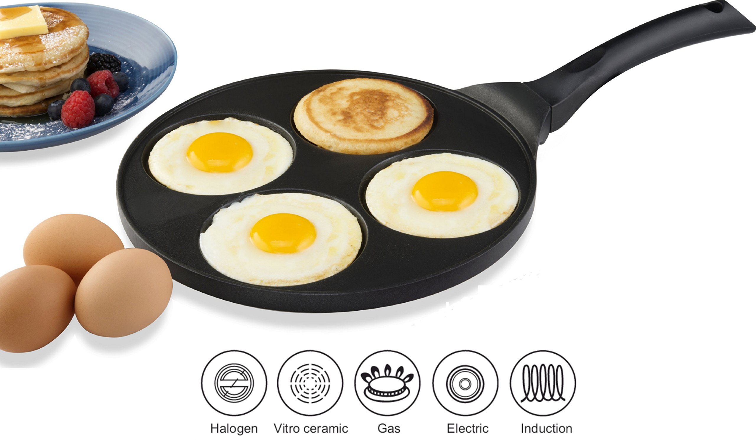 Gourmia GPA9525 Blini Pan Pancake Maker With Induction Bottom Nonstick