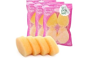 Earth & I - for Sensitive Skin - Gentle Face Exfoliator Puffs, Facial Scrubber for Women, Facial sponges for Washing face Dermatology exfoliating Pads, buf puf Facial Sponge face scrubbers -12ct