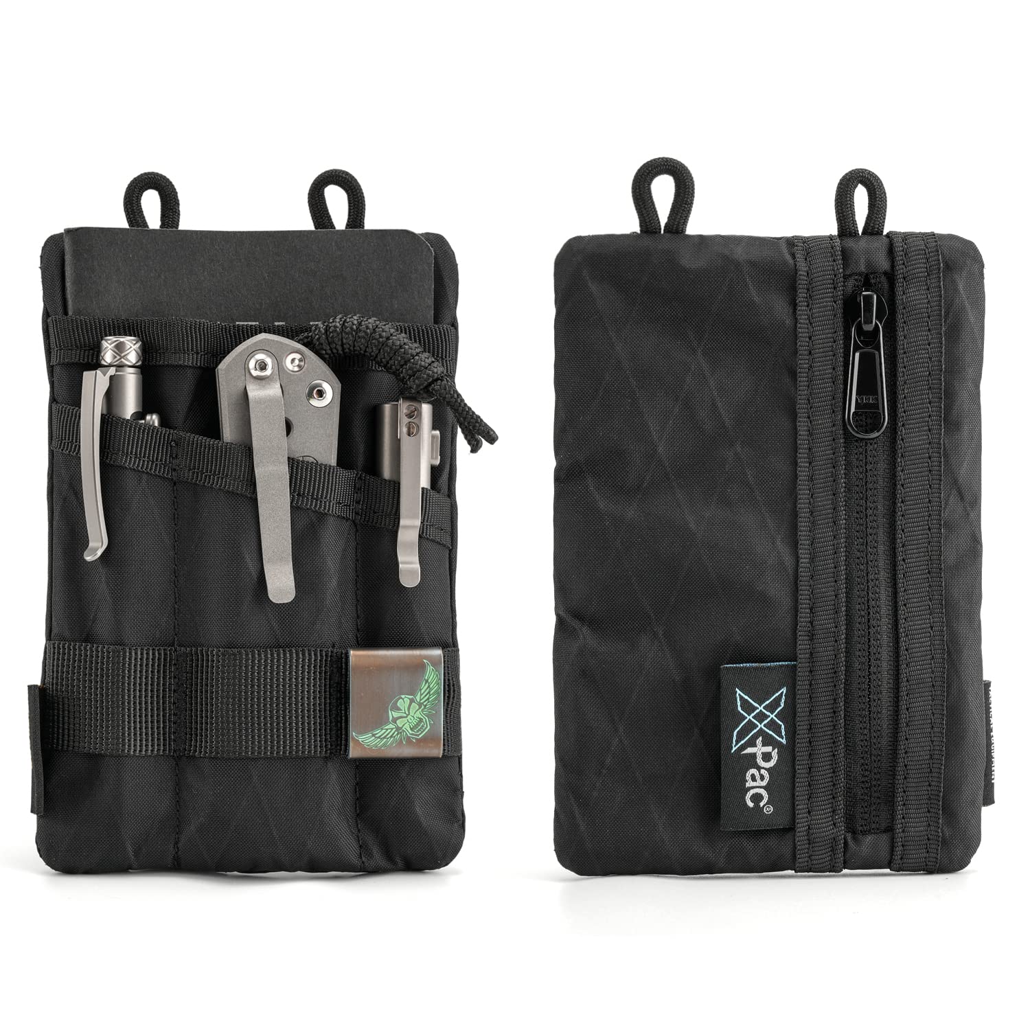 VIPERADE VE1 EDC Tool Pocket Organizer, Small EDC Pouch with 5 Pockets, Small Multitool Organizer Pouch Nylon Tool Sheath for Flashlight Multitools Pen Notebook