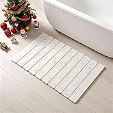 Foldable Stone Bath Mat,Super Absorbent Diatomaceous Earth Shower Mats, 24" x 16" Non-Slip Quick Drying Mats for Bathroom Floor, Easy to Store Bathroom Rugs, Easy to Clean, Elegant & Modern Design