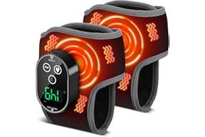 Heated Ankle Massager, Cordless Ankle Heating Pad with Vibration, 3000mAh Rechargeable Heated Ankle Brace with LCD Display, 3