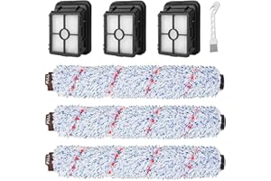 Bvhonwe 6 Pack Replacement Parts Compatible with Bissell CrossWave Vacuum Cleaner, 3 Pack Multi-Surface Brush Roll 1868 ,3 Pack Vacuum Filter 1866,Compare to Part 1608683, 160-8683, 1608684