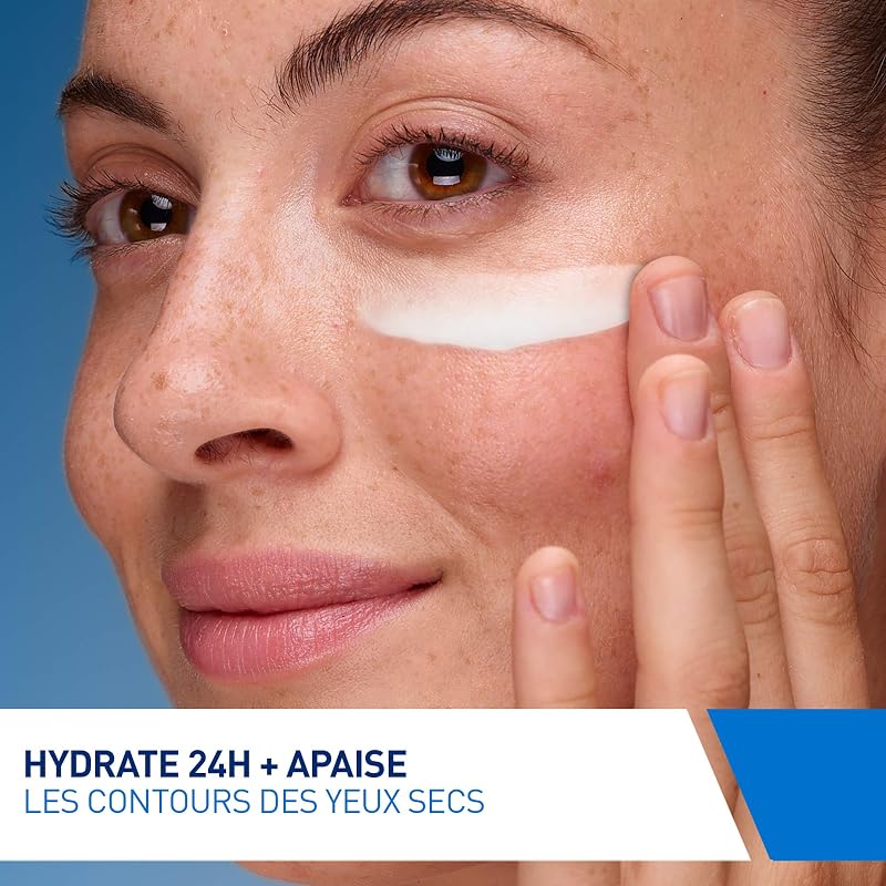 - Crème Réparatrice Contour des Yeux, Crème Contour des Yeux, Formule Hydratante, Anti-Poches, Acide Hyaluronique et Céramides, Hydratation 24h, Contours Yeux Secs