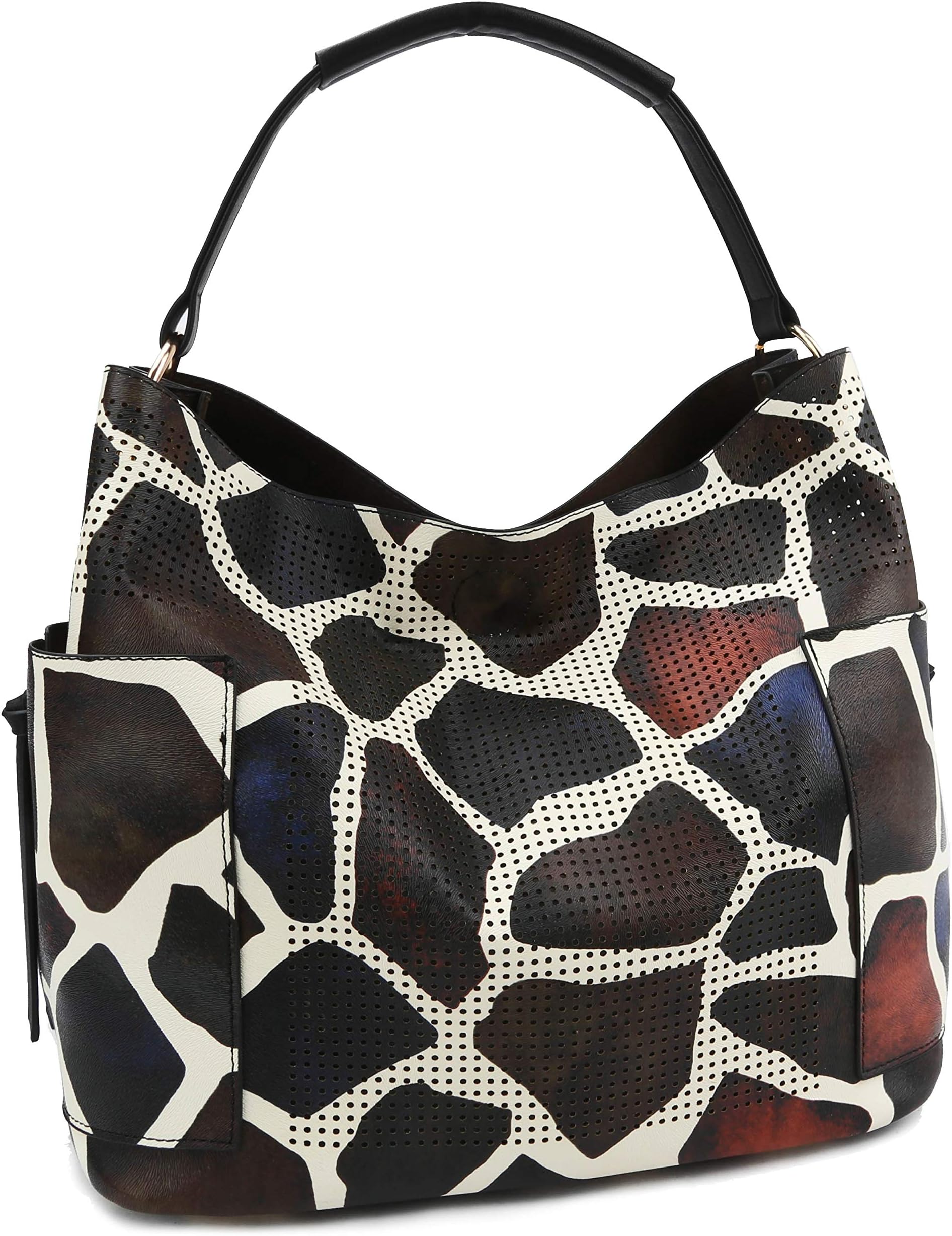 Le Miel Perforated Side Pocket Tote w/Inner Pull-out Crossbody/Pouch
