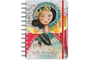 Kelly Rae Roberts 2024 Weekly Planner: You Are Ready | Travel-Size 12-Month Calendar | Compact 5" x 7" | Flexible Cover, Wire-O Binding, Elastic Closure, Inner Pockets