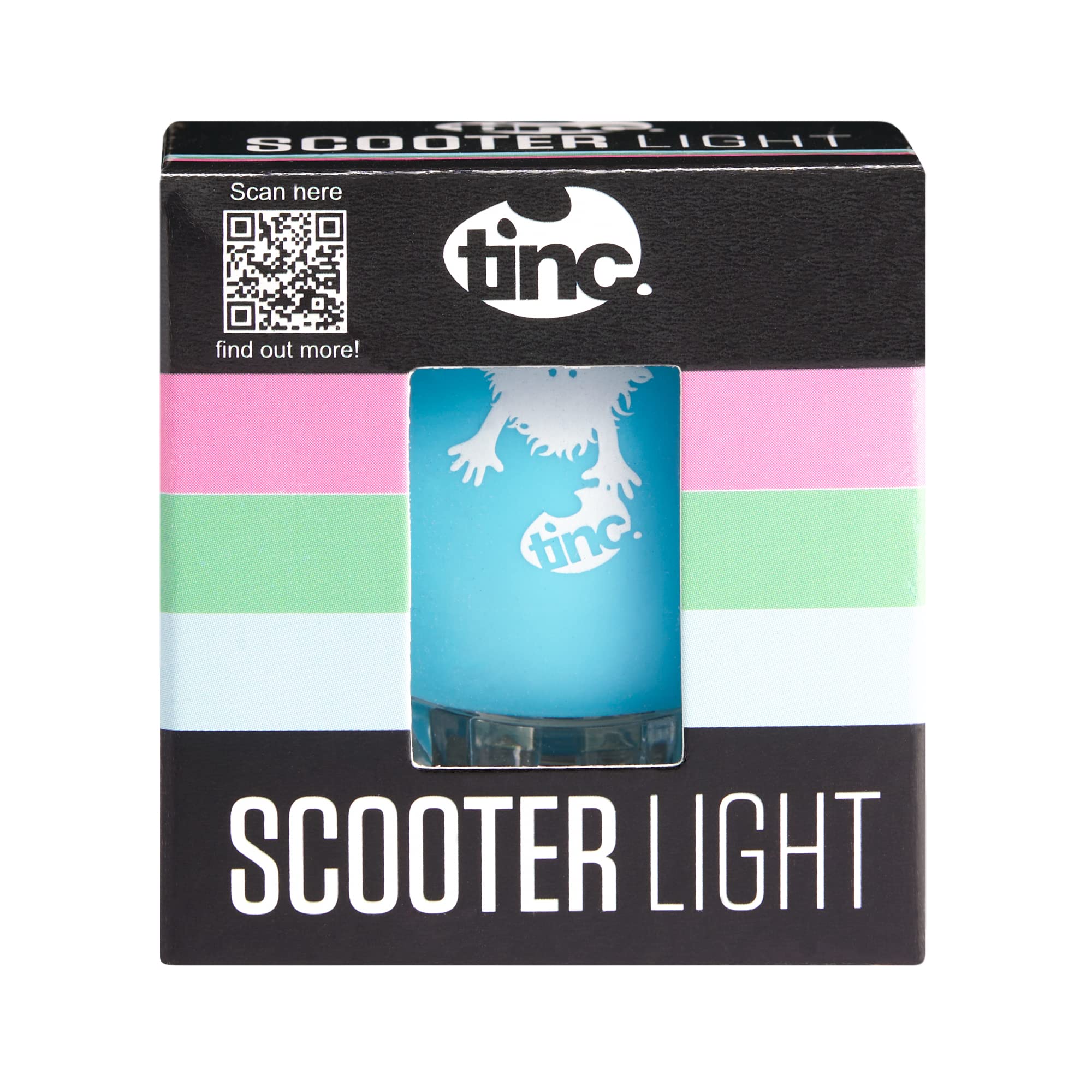 Tinc Clip-On Kids Scooter & Bike Light - 3 Light Modes - Easy To Use - Waterproof Case - Safety Light, Blue