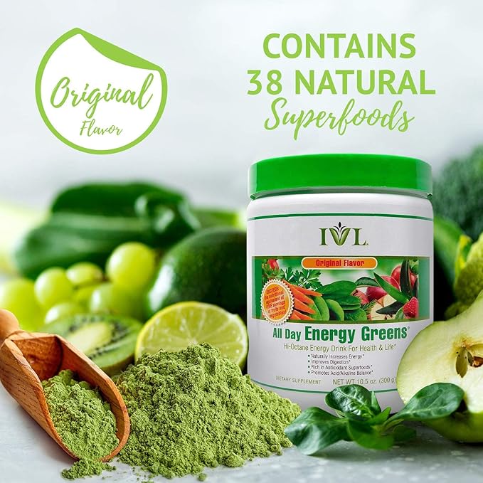 Amazon Com Ivl All Day Energy Greens Hi Octane Energy Drink For Healthy Lifestyle With Great Taste Original 1 Can General Nutritional Supplements Grocery Gourmet Food
