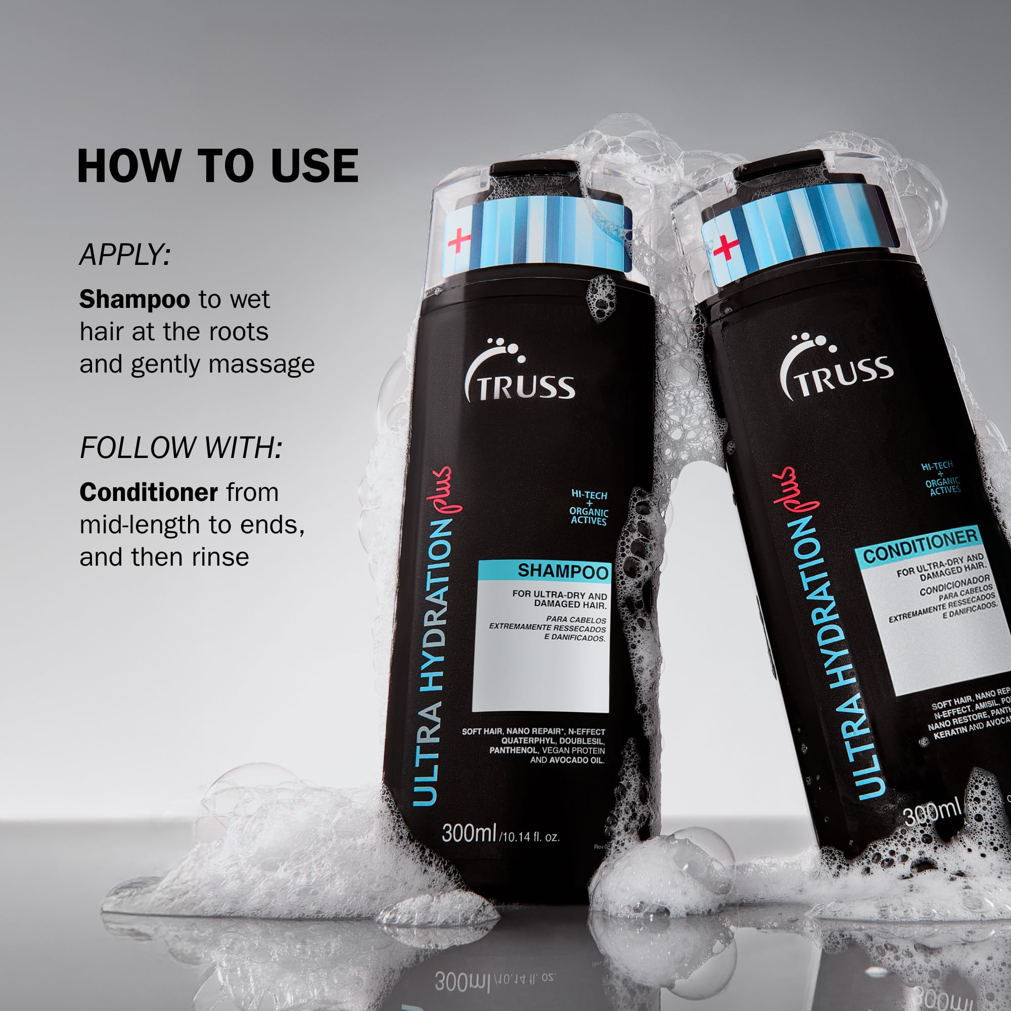 TRUSS Ultra Hydration Plus Hair Conditioner for Women & Men - Hydrating Conditioner for Dry Hair - Intense Repair for Extremely Dry, Damaged Strands - Color Protection & Frizz Control (10.14 oz)