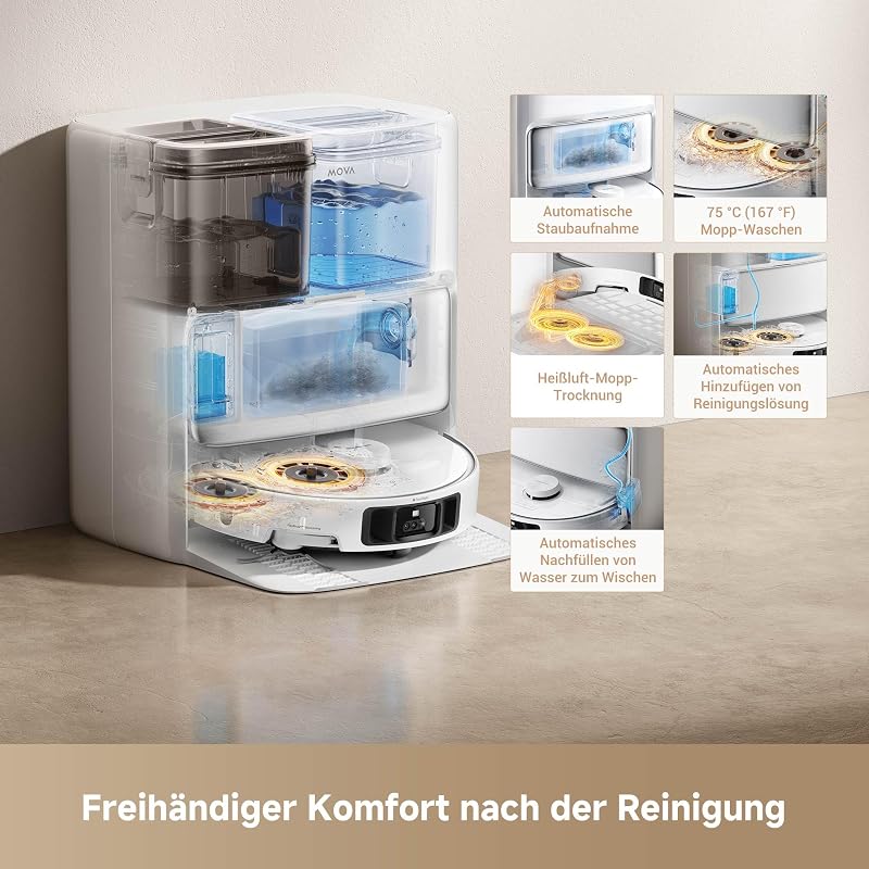 P50 Pro Ultra Saugroboter mit Wischfunktion, 5 °C Dock-Selbstreinig