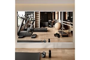 Home Gym Mirror, 56''x16''x4PCS, Large Full Body Mirror for Yoga, Glass Frameless Mirror for Wall Mounted, Wall Mirror for Ho