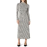 Amazon Essentials Women's Fit and Flare Long-Sleeved Short Maxi Dress