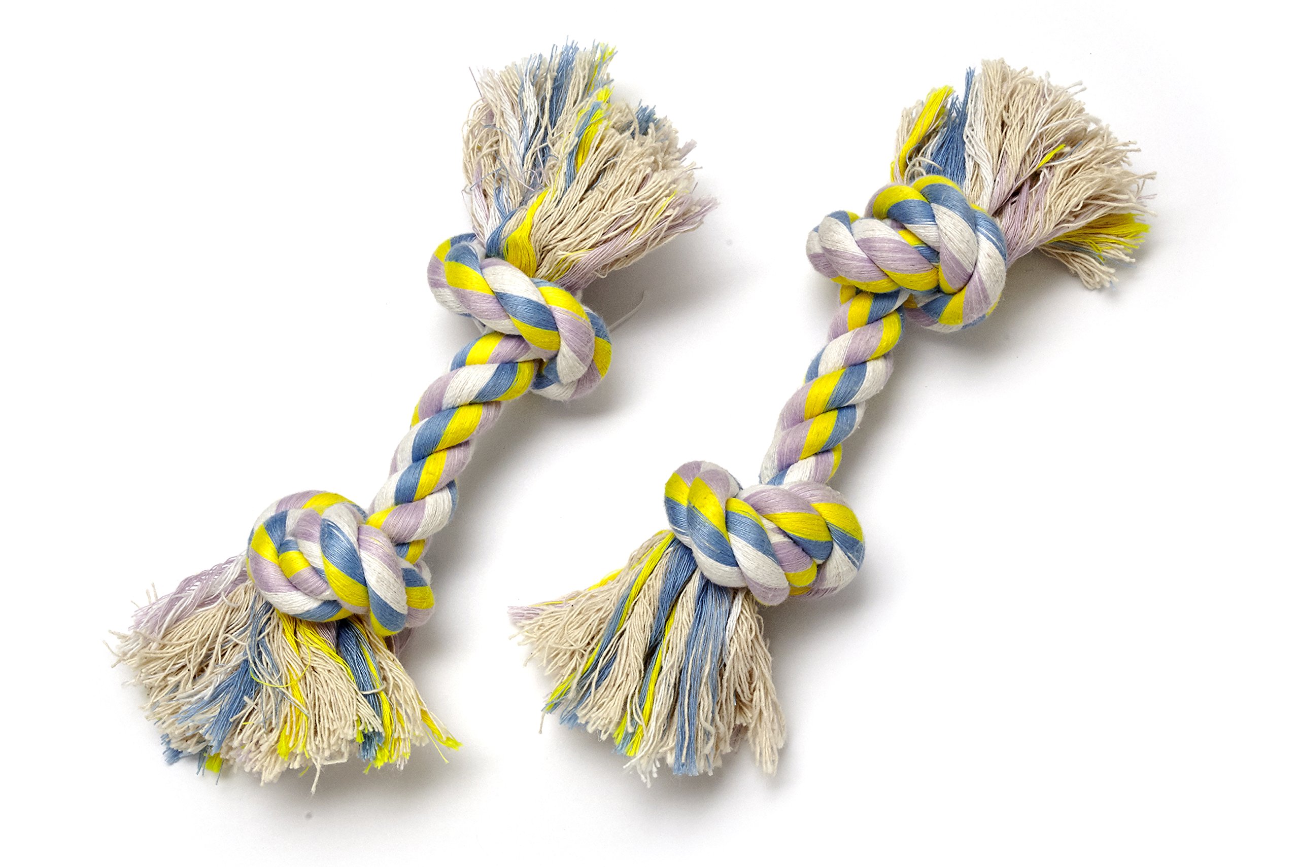 Pistachio Pet - Multi-coloured Rope Toy For Puppies And Small Dogs - Pack of Two