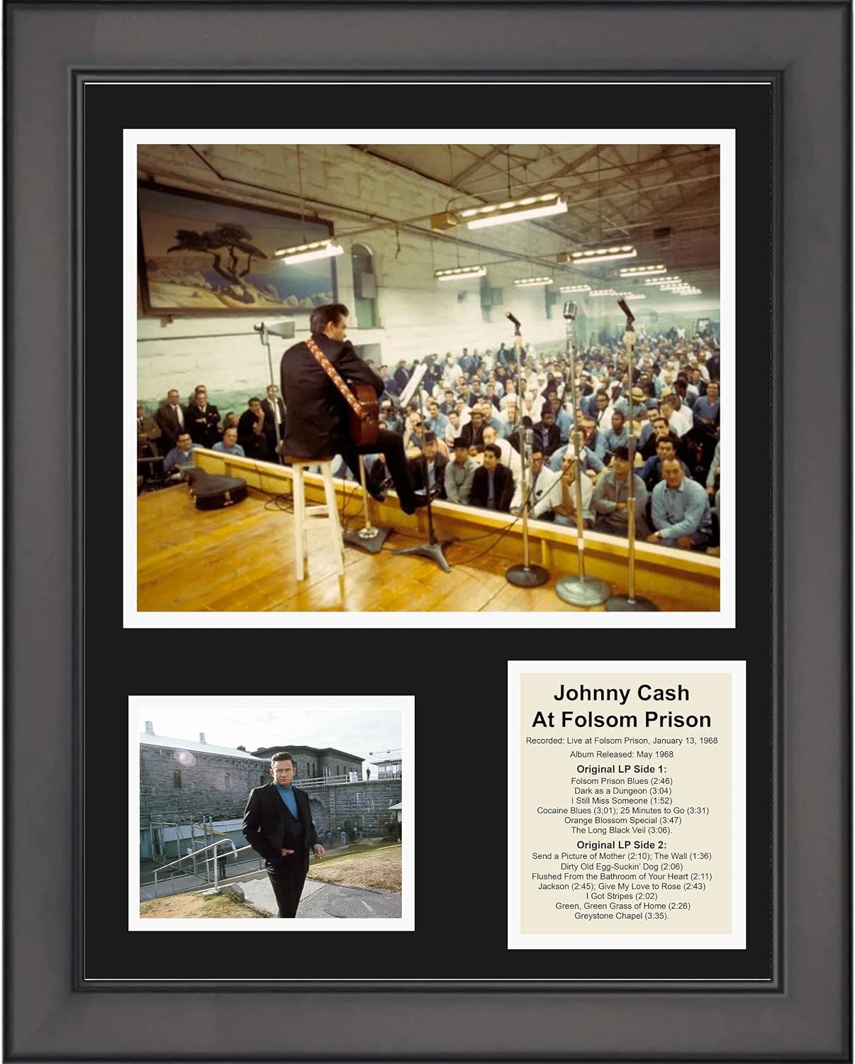 Photographs - HOFSM.COM Hall of Fame Sports Memorabilia Framed Johnny Cash at Folsom Prison 12