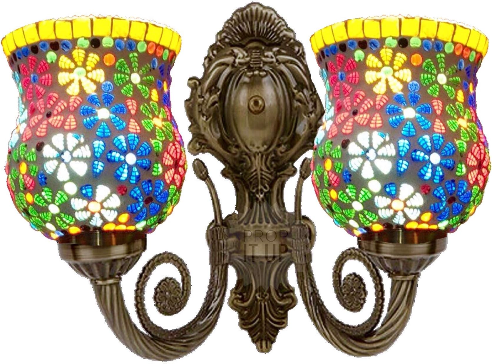 Prop It Up Metal 5 Lights Chandelier Double Wall Light - (Multicolour)