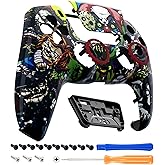 eXtremeRate Luna Redesigned Front Shell Touchpad Compatible with ps5 Controller BDM-010 020 BDM-030 040 050, Scary Party Replacement Faceplate Custom Touch Pad Cover Compatible with ps5 Controller