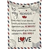 InnoBeta Nonna Gifts for Grandma, Grandma Gifts for Nonna, Flannel Throw Blankets on Mother's Day, Christmas, Birthday, 50" x 65", Letter