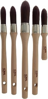 CORAL Aspire 5 Piece Round Sash Paint Brush Set 15 18 21 25 18mm FSC Wood view 4