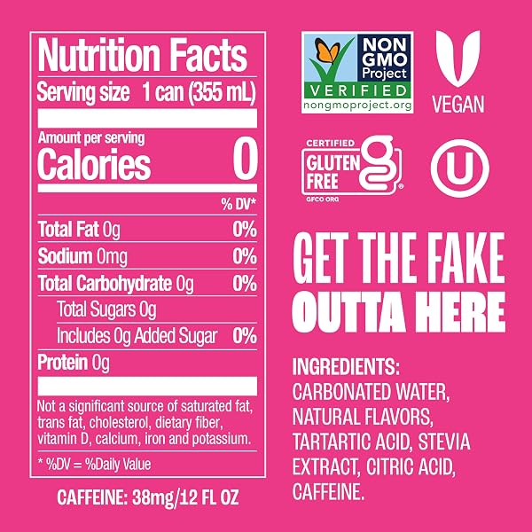 ZEVIA ZERO SUGAR SODA, CHERRY COLA, 12 OZ CANS (24-PACK) – NATURALLY SWEETENED, NON-GMO PROJECT VERIFIED, GLUTEN-FREE, VEGAN