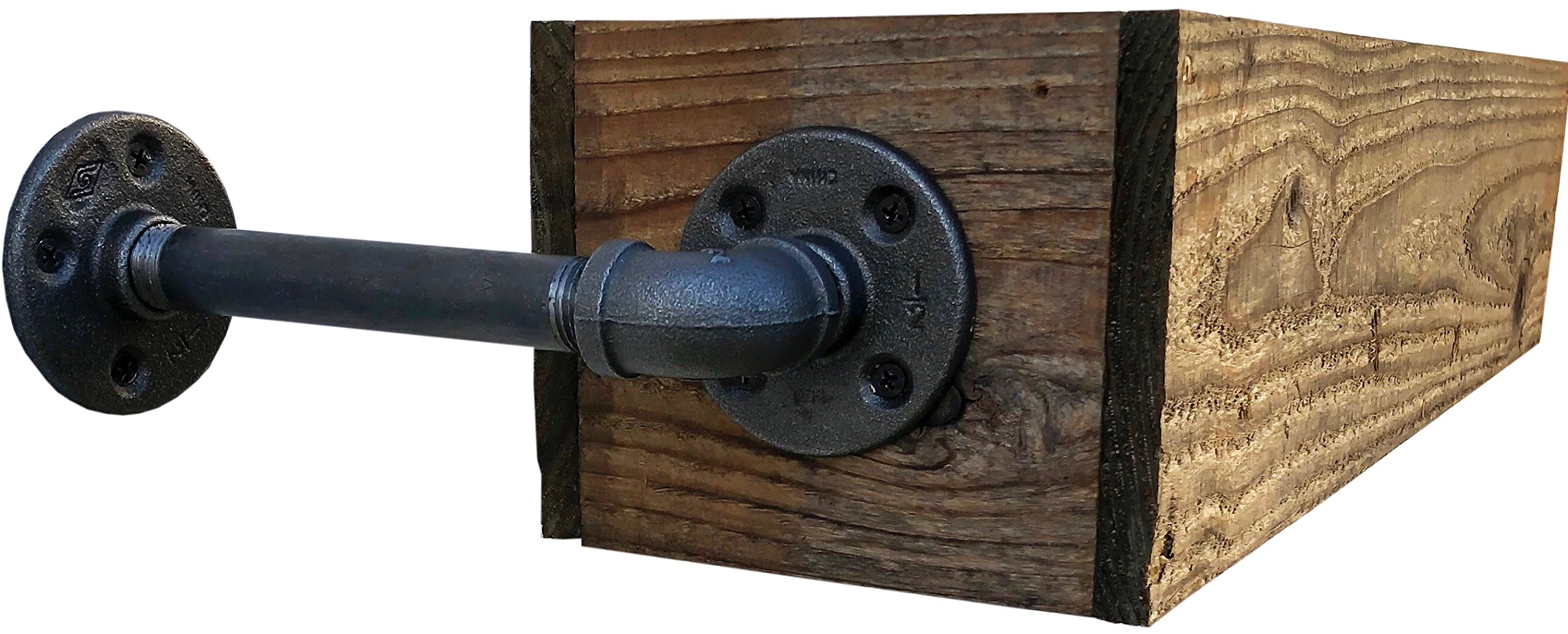 DIY CARTEL Industrial Pipe Wall Mount Floating Shelf Bracket 2 Pack