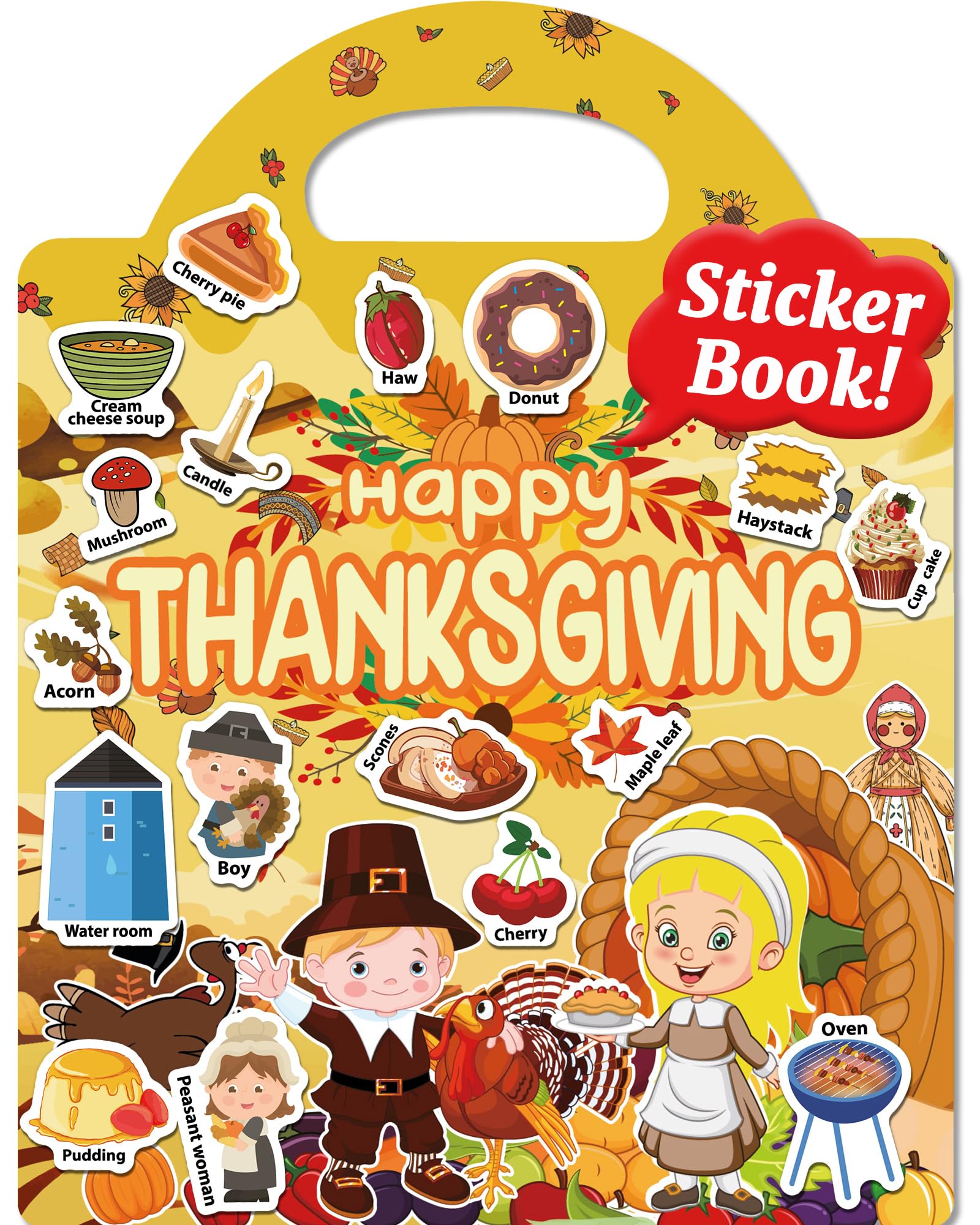 Photo 1 of Benresive Reusable Sticker Books for Kids 2-4, Sticker Books for Toddlers 1-3 2-4, Toddler Travel Toys Activities Crafts Gifts - Thanksgiving