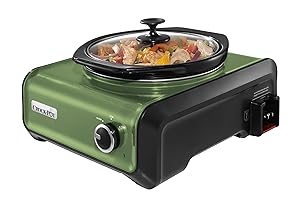 Crock-Pot SCCPMD2-GR Hook Up Round Connectable Entertaining System, 2-Quart, Metallic Sage