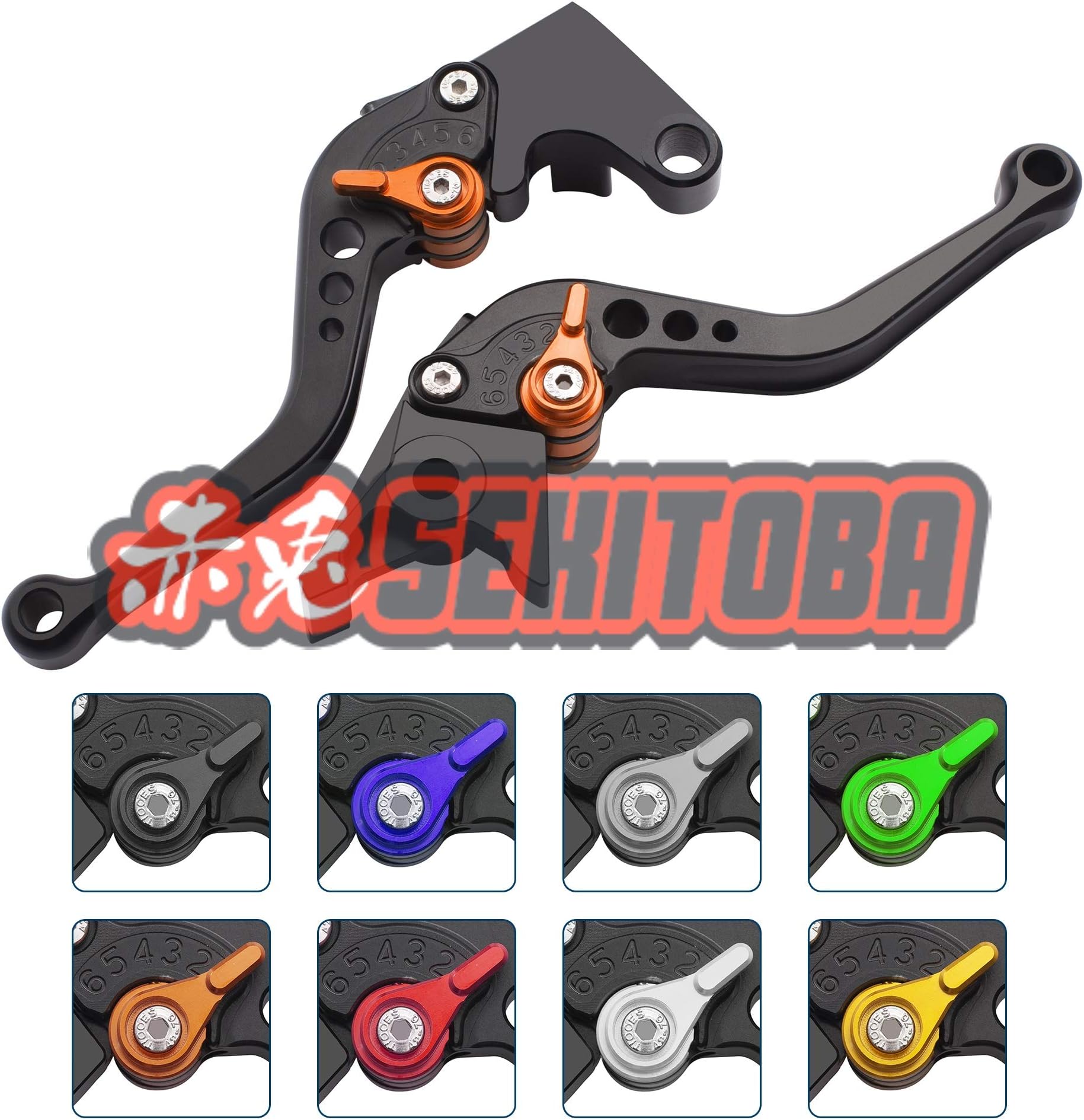Sekitoba CNC Aluminium Adjustable Clutch Brake Lever Set Standard Black Orange For Ktm 1090 Adventure R 2017-2018 690 Duke SMC SMCR 2014-2017 690 Enduro R 2014-2018 Adventure 1050 2016