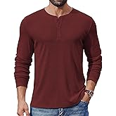 COOFANDY Mens Henley Shirts Long Sleeve Lightweight Buttons T-Shirts Casual Basic Pullover Top