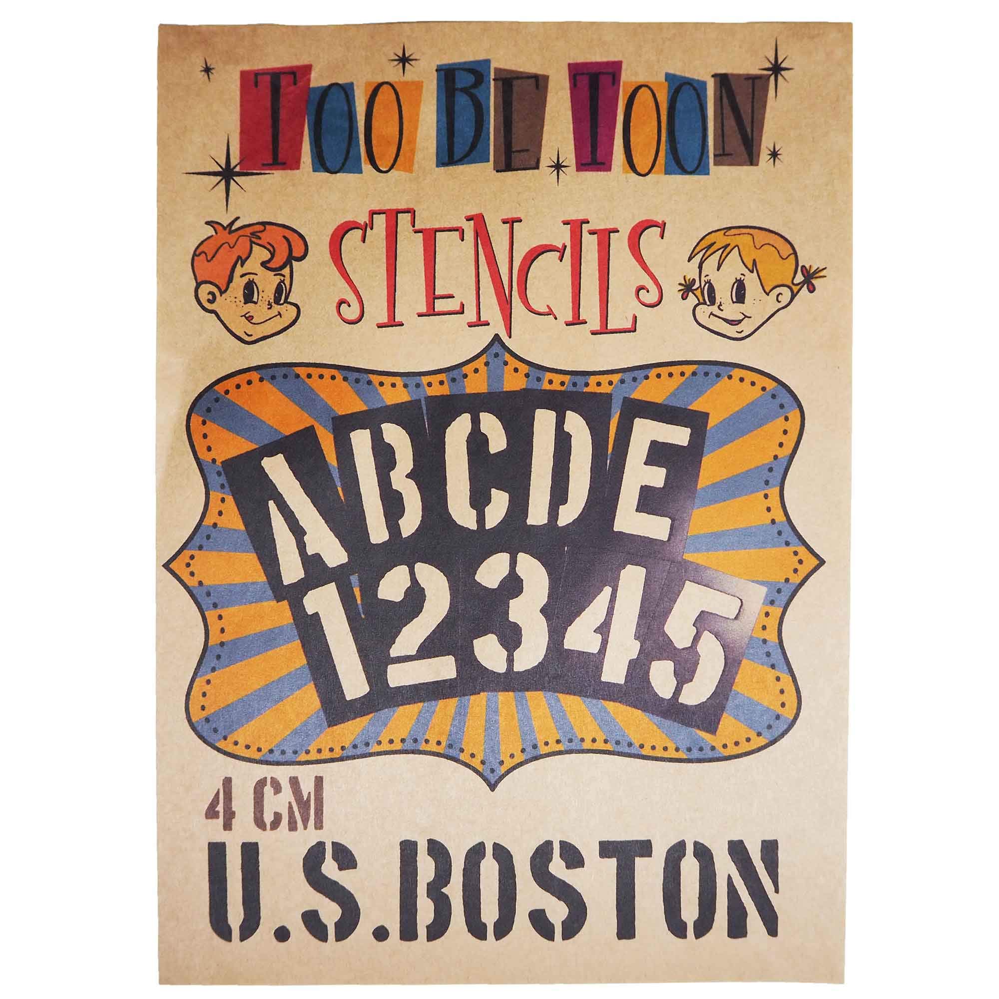 ステンシルシート アルファベット大文字＆数字セット U.S.BOSTON (4cm) の商品画像