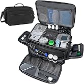 Mancro Medical Bag, Home Health Nurse Bag with Nonslip Bottom, Removable Shoulder Strap, Water-Resistant Empty First Aid Organizer for Medical Student, Therapist, Black