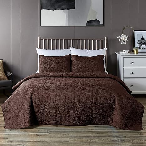Amazon Com Coisini Bedspread Coverlet Set Chocolate Comforter Bedding Cover Oversized 2 Piece Quilt Set Twin Chocolate Kitchen Dining