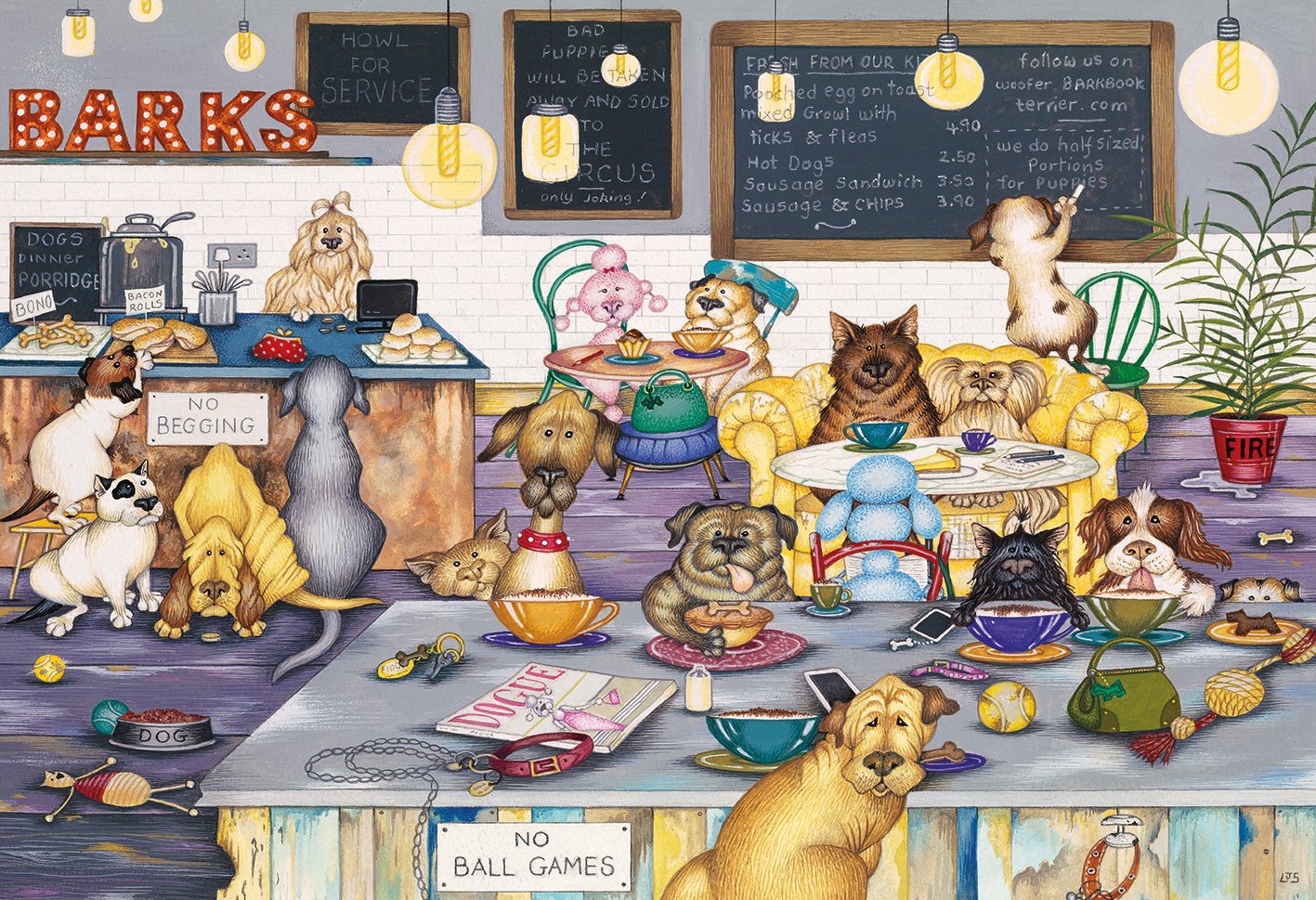 Barks Cafe Linda Jane Smith 1000 Piece Jigsaw Puzzle, Jigsaw