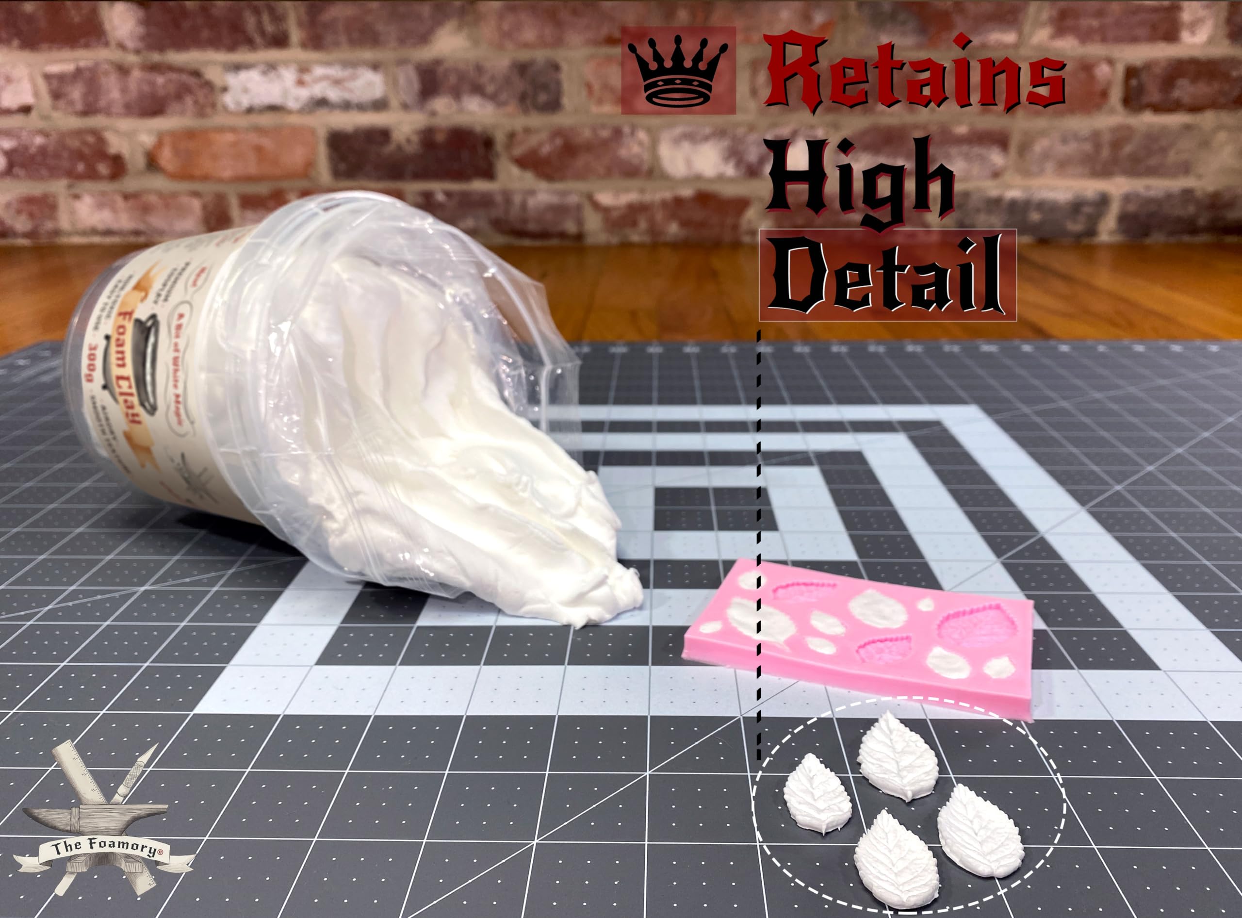 The Foamory Moldable Cosplay Foam Clay (300g White) High Density Air Dry Clay, EVA Foam Sands Paints Easily, Non-Toxic Safe for Kids, Adults & Crafts