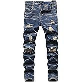 JLLDS LKMQA Boy's Skinny Fit Ripped Destroyed Distressed Slim Fashion Stretch Jeans Pants