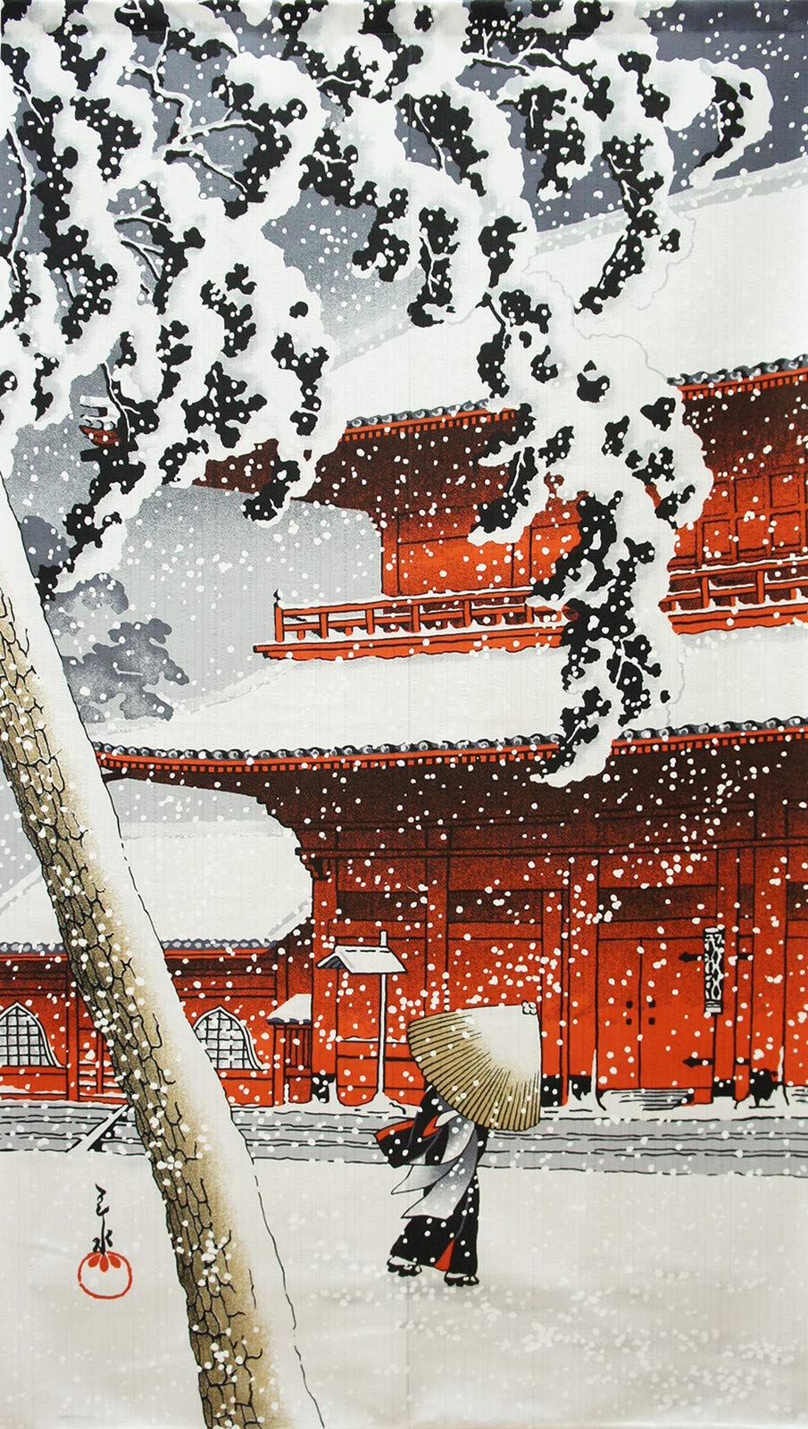 COSMOS noren(Japanese curtain) Snowy landscape size 85×150cm 10551 from Japan