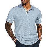 PJ PAUL JONES Men's Textured Short Sleeve Polo Shirt