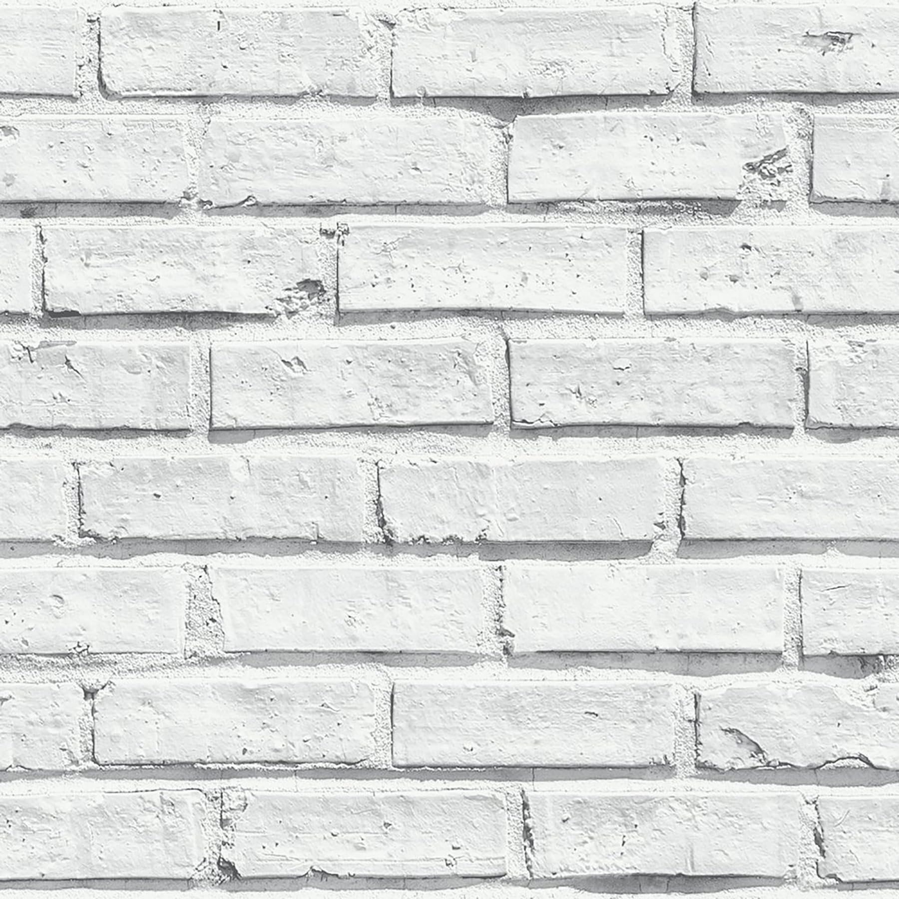 Arthouse 696800 White Wallpaper, Brick, 53 cm x 10.05 m, 623004/696800