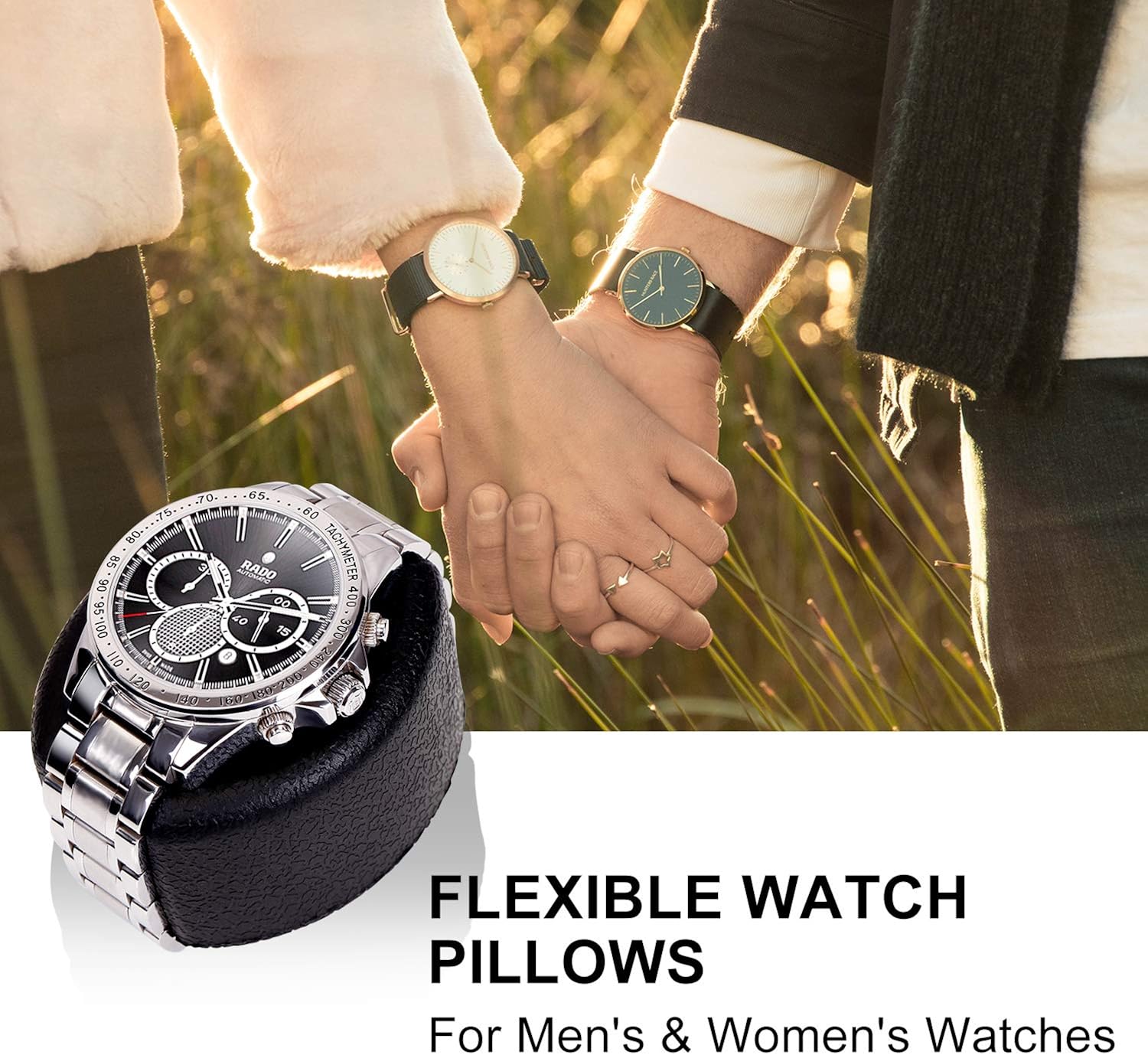Automatic Single Watch Winder with Durable Watch Leather Pillow Stable PU+Wood Watch Turner Box Mabuchi Motor Watch Spinner Case Fit Lady and Man Watches Include USB+DC Cable: Watches