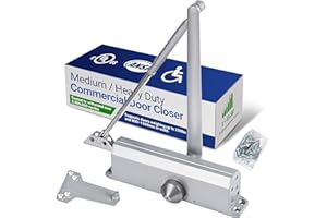 Medium/Heavy Duty Commercial Door Closer - Automatic Door Closers with Backcheck Control, UL Listed, AISI Grade 1 Hydraulic D