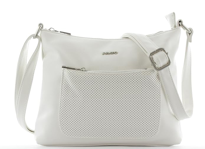 PratoReißverschluss-Umhängetasche mit Lochmuster Damen Offwhite