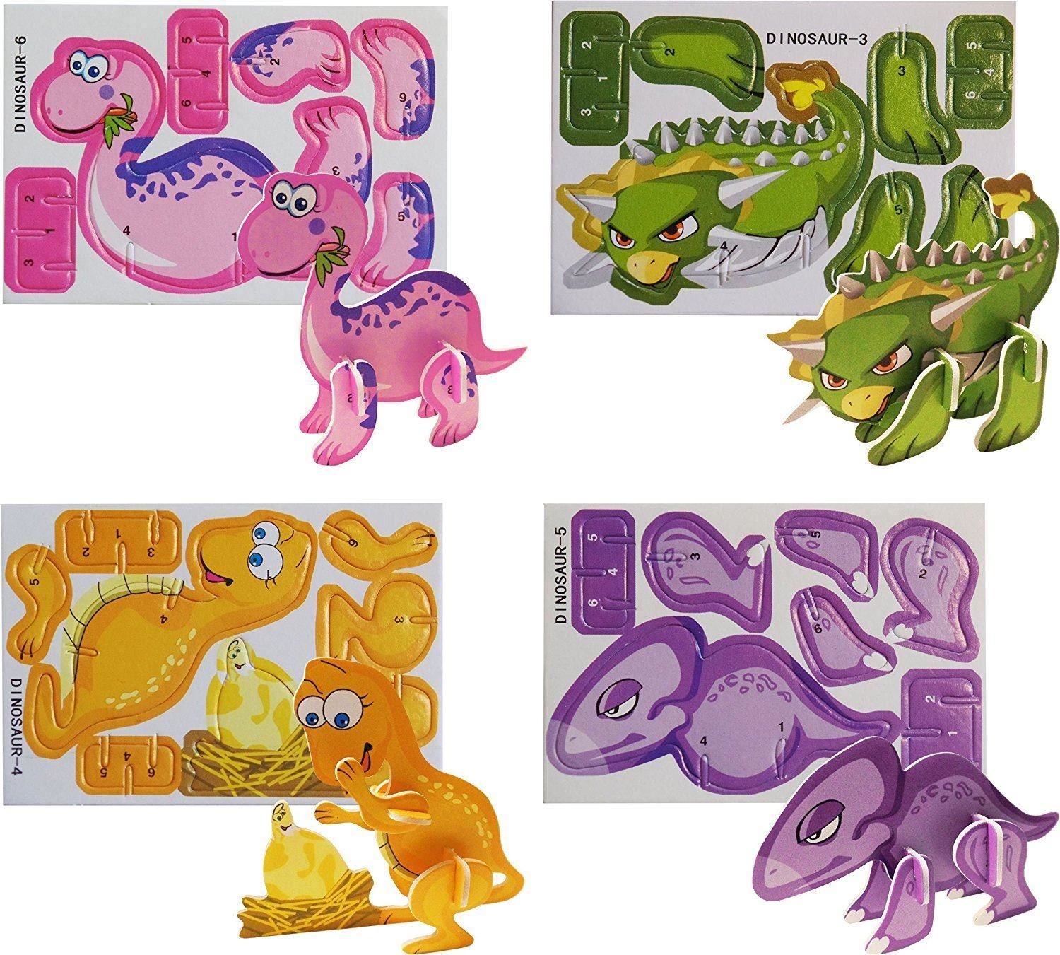 HENBRANDT 12 x Mini 3D Dinosaur Puzzle