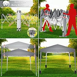 TOOLUCK 10x10 Pop Up Canopy Tent Waterproof Outdoor
