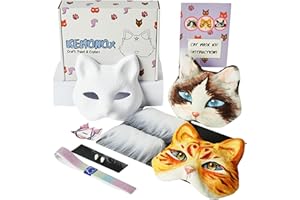 Pre Felted Therian Cat Mask Kit - Fleeced Cat Mask Base with Faux Fur, Eye Mesh and Cat Like Fuzzy Fabric - Felted for You, S