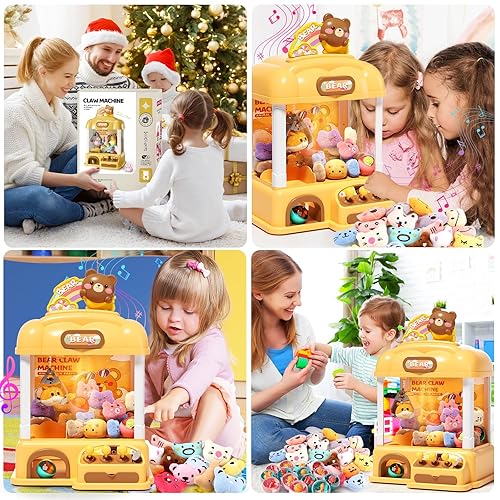 AIQI Bear Claw Machine Toy - Electronic Candy Vending Game With Lights & Sound For Kids