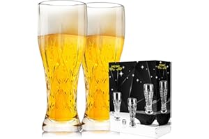 Paysky Beer Glasses Set of 2,17 oz Glasses Drinking Set, Craft Beer Glasses for Freezer Supply Aroma Retention, Tall Beer Cup