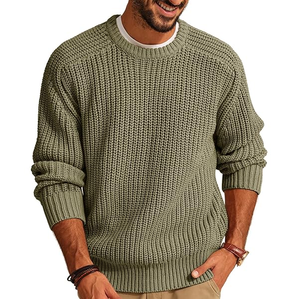 Amazon.com: Goodthreads Men's Soft Cotton Rib Stitch Crewneck